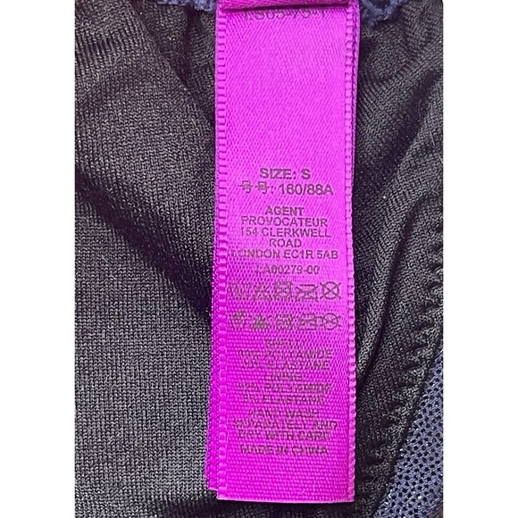 NEW L'Agent by Agent Provocateur Sevilla Triangle Bikini Top Navy Metallic Small - Picture 8 of 10